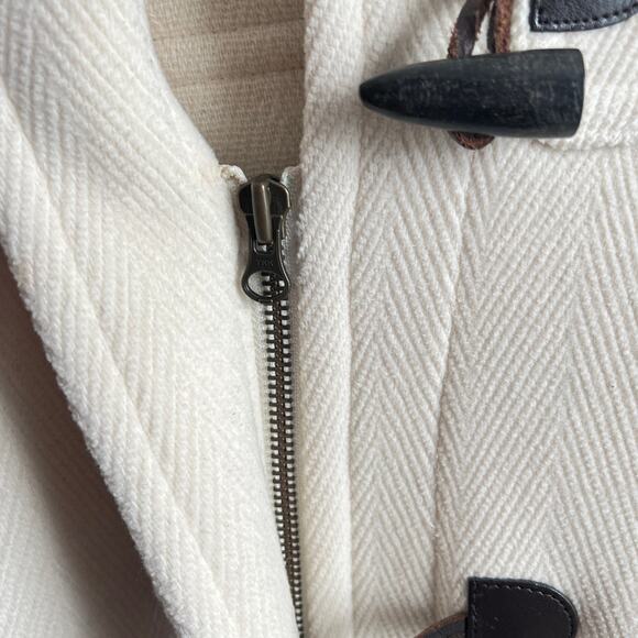 Saint James Toggle Wool Coat Heavy Cream Ivory Hooded Jacket Women's 4 France 36 - Picture 5 of 10